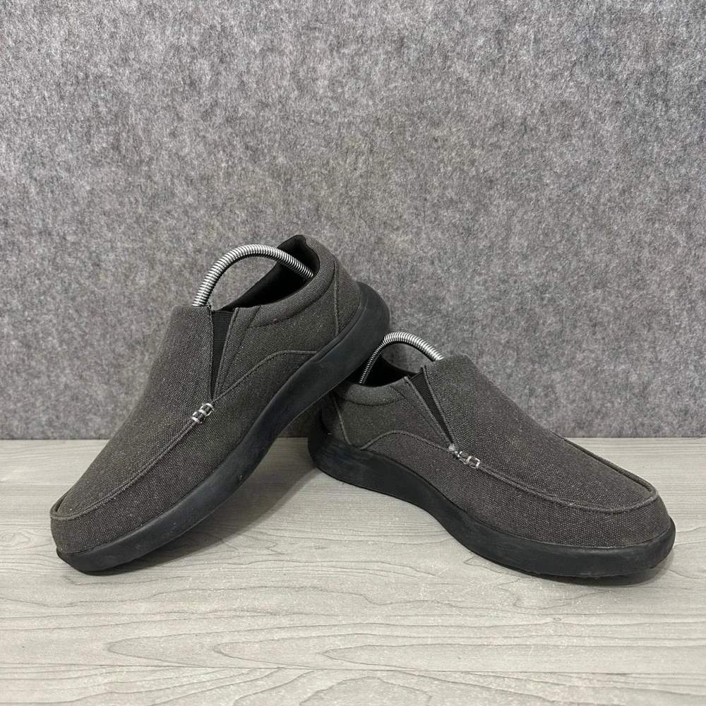 OrthoComfoot‎ ZGBX02 Loafers Mens 42 US 9 Gray Canvas Slip On Orthopedic Shoes